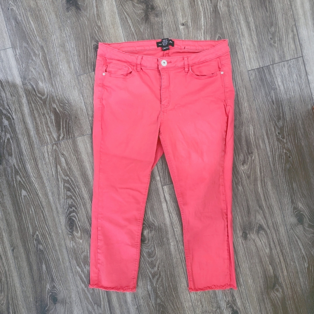 Morgan & Walker size 14 color is "Hot Coral"